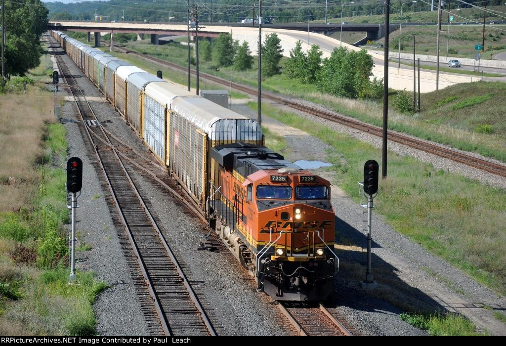 Vehicle train rolls east